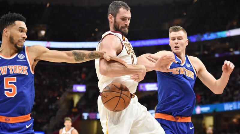 Kortnijs Lī, Kevins Lavs un Kristaps Porziņģis
Foto: USA TODAY Sports