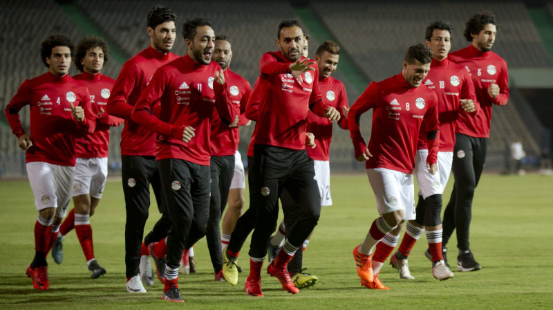 Ēģiptes izlase pirms spēles
Foto: AP/Scanpix