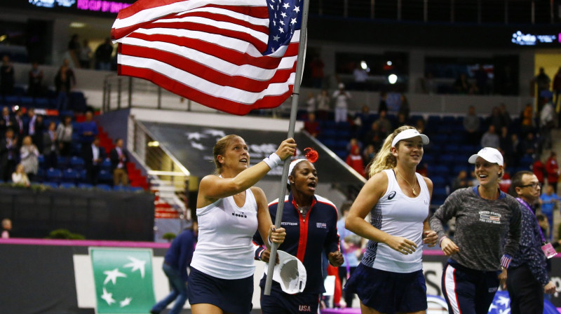 ASV "Fed Cup" tenisa izlase 2017. gada finālā Minskā
Foto: Reuters/Scanpix