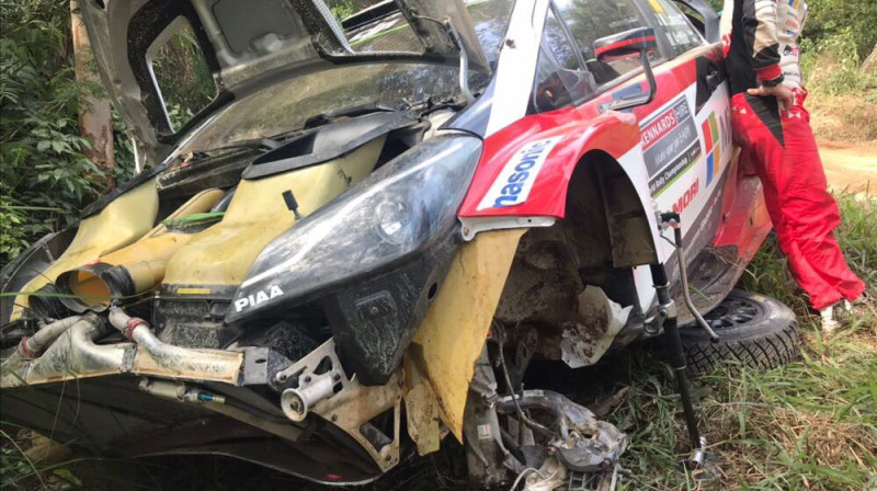 Latvalas auto pēc avārijas
Foto: wrc.com