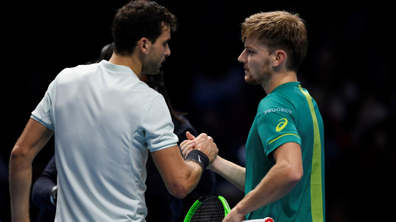 Grigors Dimitrovs pirms četrām dienām Davidu Gofānu pazemoja ar 6:0, 6:2! Kā būs šoreiz? 
Foto: Reuters/Scanpix
