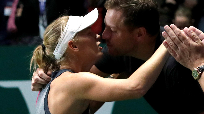 Deivids Lī ar sievu, dāņu tenisa zvaigzni Karolīnu Vozņacki 
Foto: Reuters / Scanpix