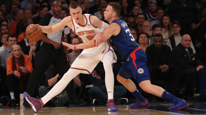 Kristaps Porziņģis pret Bleiku Grifinu
Foto: USA Today/Scanpix