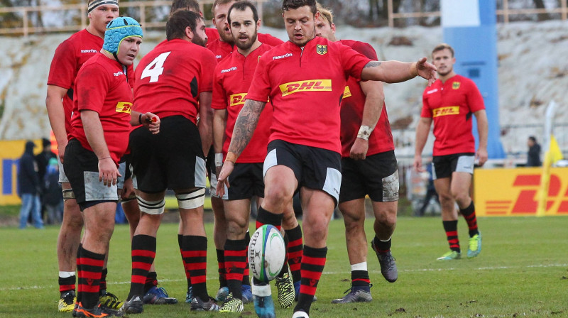 Vācijas regbija izlases spēlētāji.
Foto: AFP/Scanpix