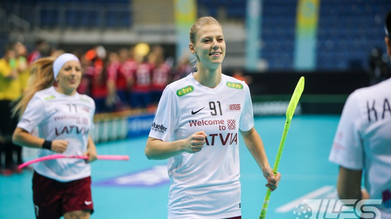 Pret Norvēģijas izlasi viena no labākajām Latvijas valstsvienībā bija Līga Garklāva
Foto: Ritvars Raits, Floorball.lv