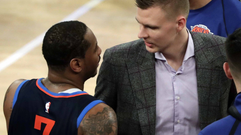 Karmelo Entonijs un Kristaps Porziņģis
Foto: EPA / Scanpix