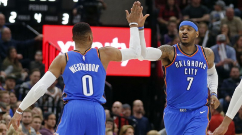 Rasels Vestbruks un Karmelo Entonijs
Foto: AP/Scanpix