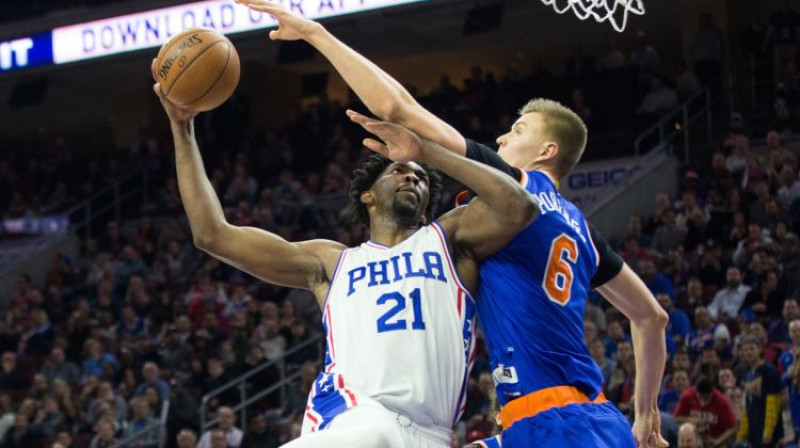 Džoels Embīds un Kristaps Porziņģis
Foto: USA Today Sports/Scanpix