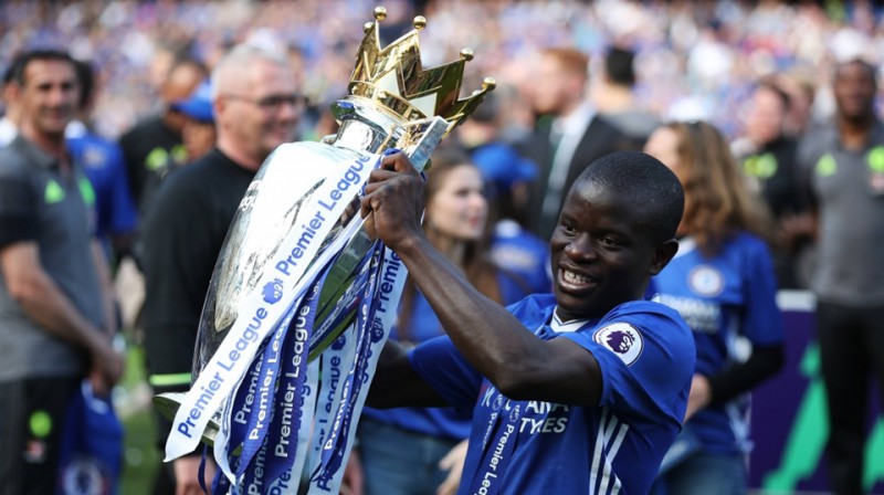 Ngolo Kantē svin savu otro Čempionu līgas trofeju pēc kārtas
Foto: imago/PA Images/Scanpix