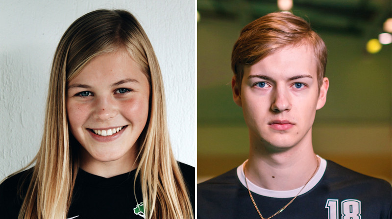 Jūlija Rozīte un Ričards Gruziņš
Foto: floorball.lv
