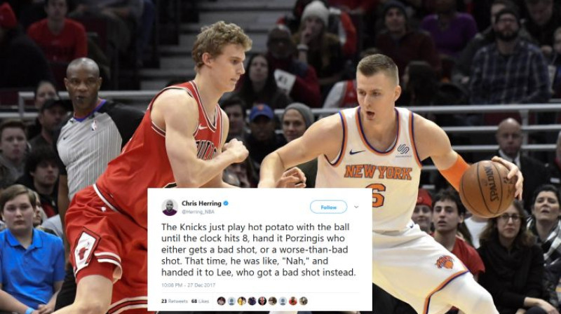 Lauri Markanens un Kristaps Porziņģis
Foto: USA Today Sports/Scanpix