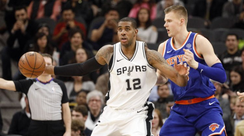 Lamarkuss Oldridžs pret Kristapu Porziņģi
Foto: USA Today Sports/Scanpix