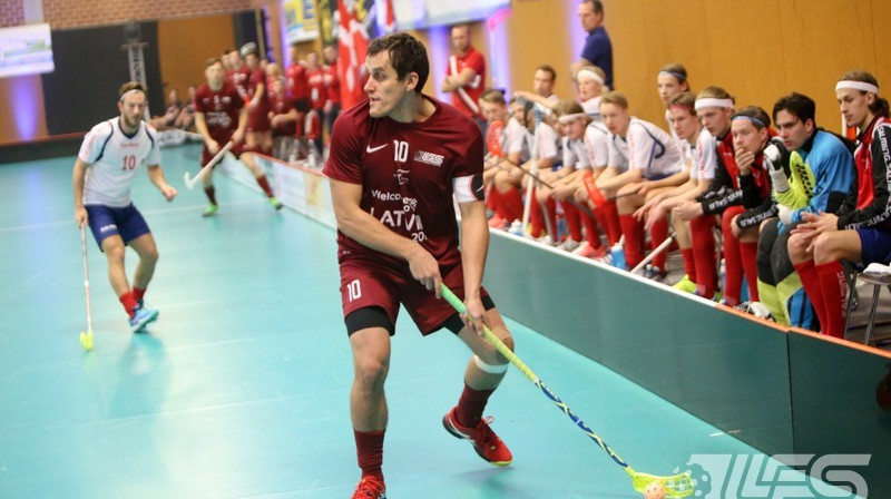 Pats pieredzējušakais mūsu izlases jaunajā modelī ir Atis Blinds
Foto: Ritvars Raits, floorball