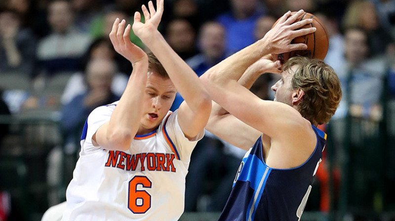 Kristaps Porziņģis un Dirks Novickis
Foto: AFP/Scanpix