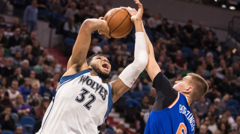 Kārls Entonijs Taunss un Kristaps Porziņģis
Foto: USA Today Sports/Scanpix