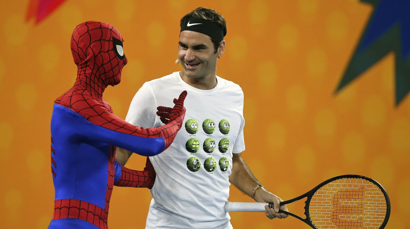 Rodžers Federers "Australian Open" bērnu dienas pasākuma laikā
Foto: Sipa USA/Scanpix
