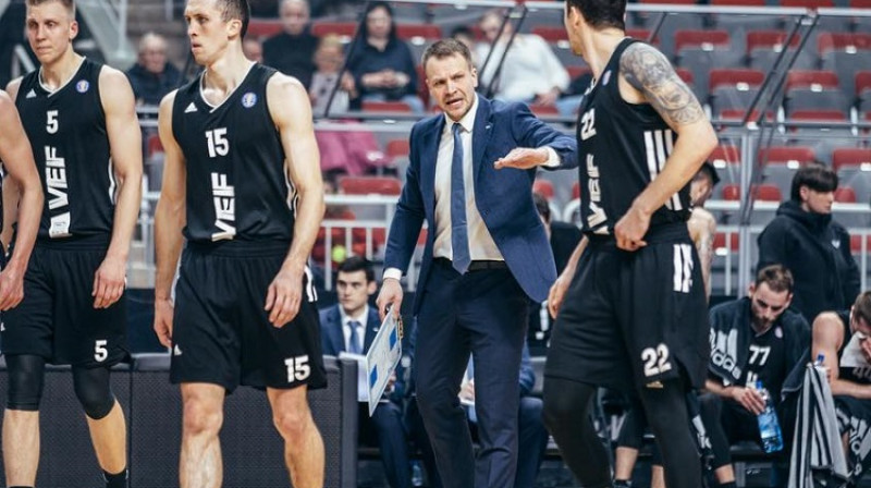 Jānis Gailītis un VEF basketbolisti
Foto: Mikus Kļaviņš
