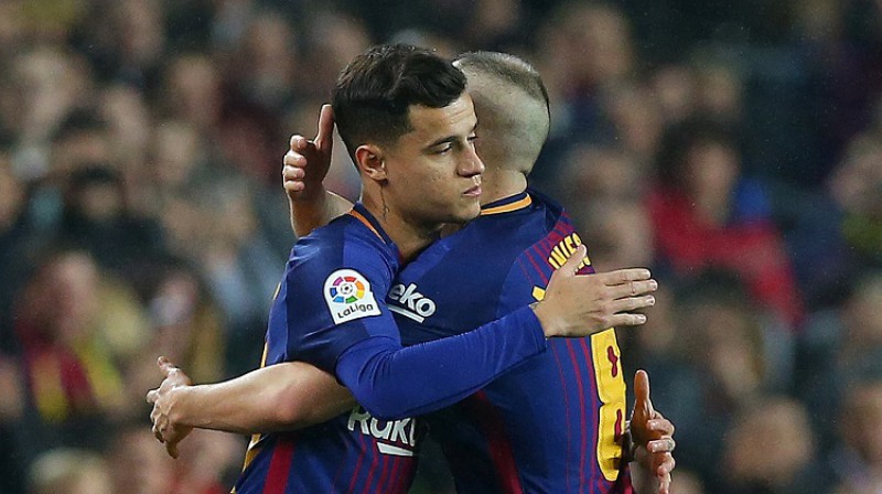 Koutinju nomaina Andresu Injestu un debitē "Barcelona" rindās
Foto: Reuters/Scanpix