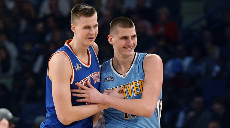 Kristaps Porziņģis un Nikola Jokičs
Foto: AP/Scanpix