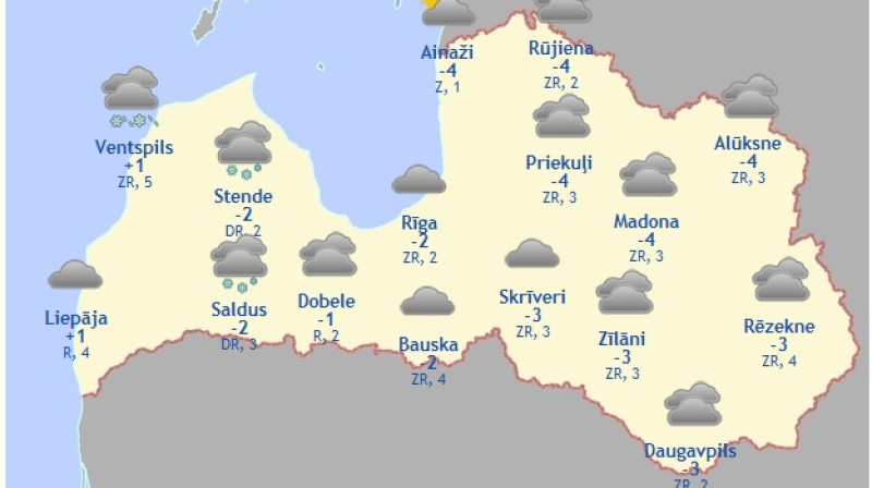 Laiak karte šodienas pēcpusdienai