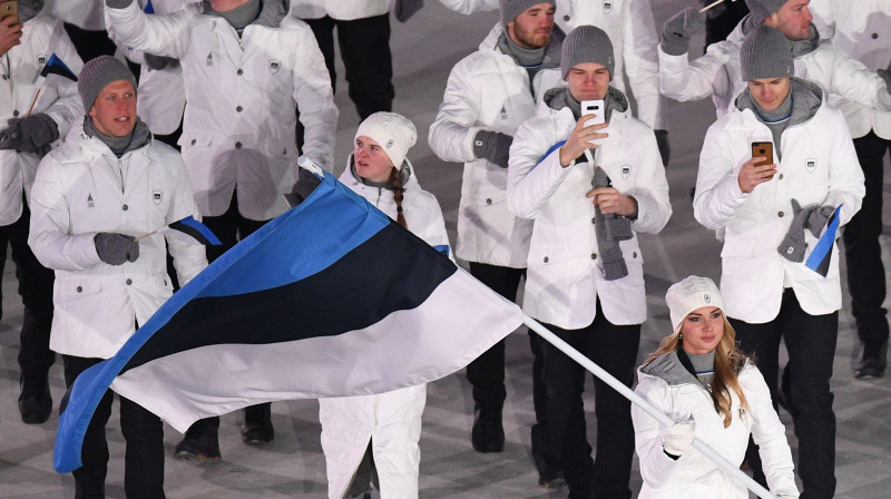 Igaunijas delegācija atklāšanas ceremonijā
Foto: Reuters/Scanpix