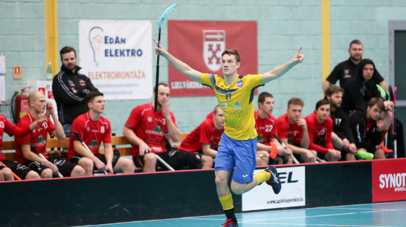 Vārtus guvis stalbietis Edgars Puriņš
Foto: Ritvars Raits, floorball.lv