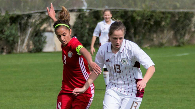 Sandra Voitāne spēlē pret Jordāniju
Foto: Evima Sport