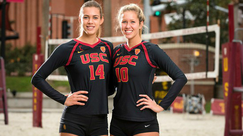 Tīna Graudiņa un Abrila Bustamante
Foto: usctrojans.com