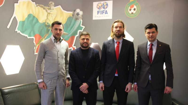 Deivids Šembers, Māris Verpakovskis, Kaspars Gorkšs un Toms Danilēvičs
Foto: Lietuvas Futbola federācija