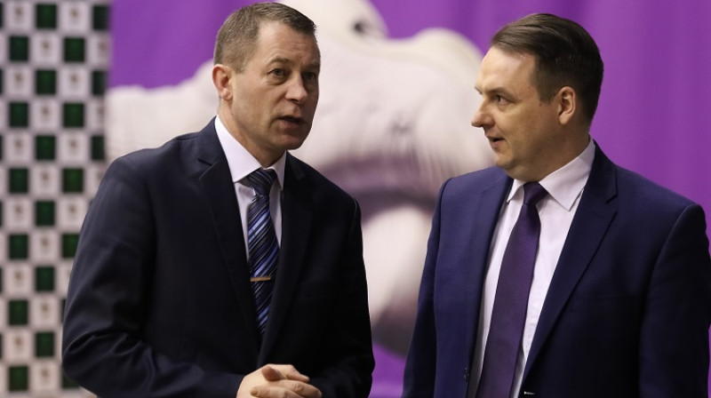 Armands Misus (Liepājas Papīrs) un Mārtiņš Zībarts (TTT Rīga)
Foto: Ģirts Gertsons, f64