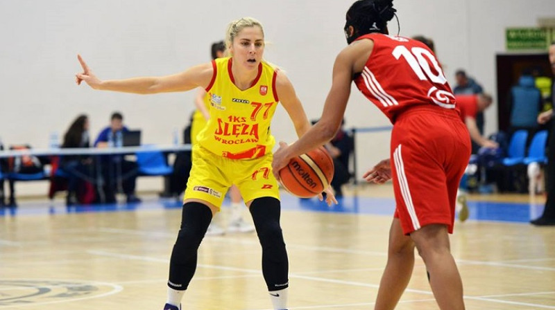 Elīna Dikeulaku 28. marta spēlē pret "Wisla"
Foto: Sleza Wroclaw