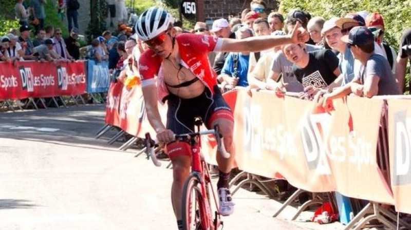 Toms Skujiņš "La Flèche Wallonne" finišā
Foto: Lance op den Camp