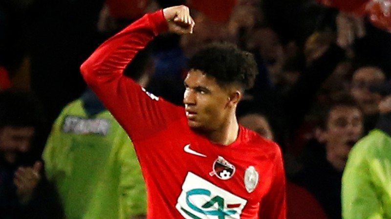 Uzvaras vārtu autors Floriāns Davids
Foto: Reuters/Scanpix