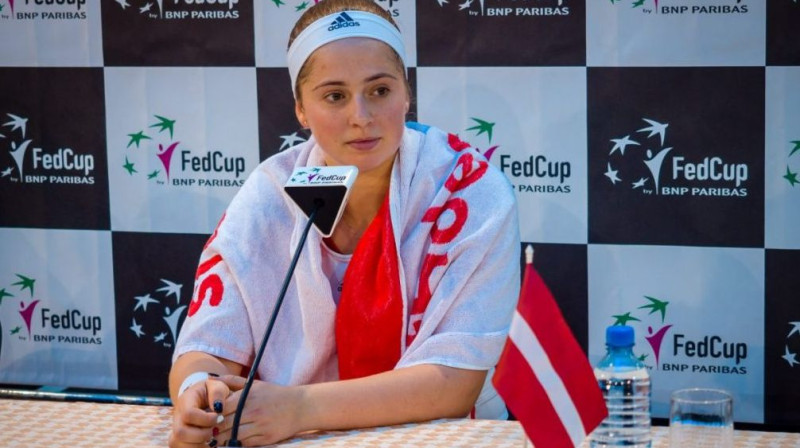 Aļona Ostapenko pēc uzvaras pār Makarovu
Foto: ugramegasport.ru