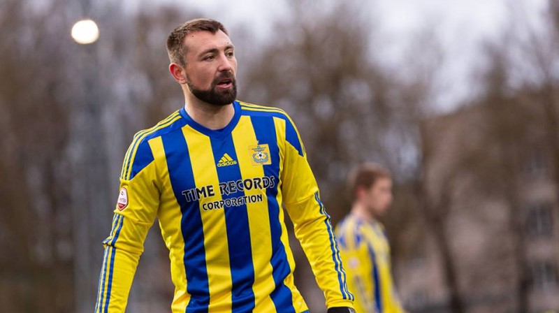 Uzvaras vārtu autors Oleksijs Antonovs
Foto: Raitis Supe/Futbola virslīga