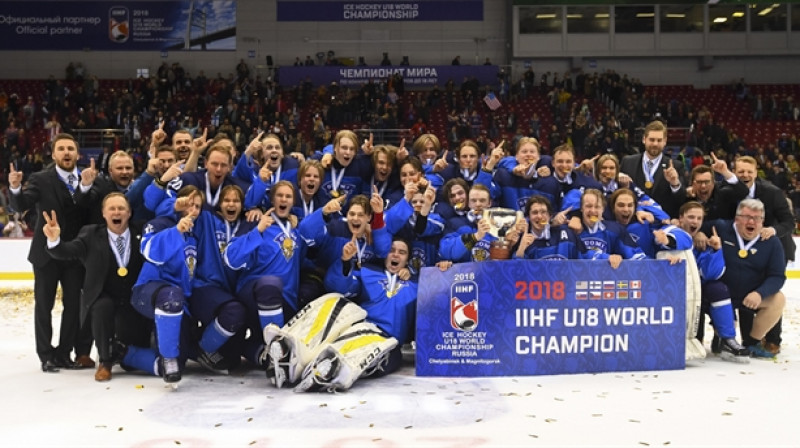 2018. gada U18 pasaules čempione - Somijas U18 izlase 
Foto: IIHF