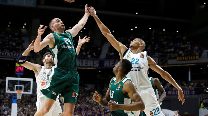 "Panathinaikos" un "Real" tikšanās 2018. gada 25. aprīlī Madridē
Foto: EPA/Scanpix