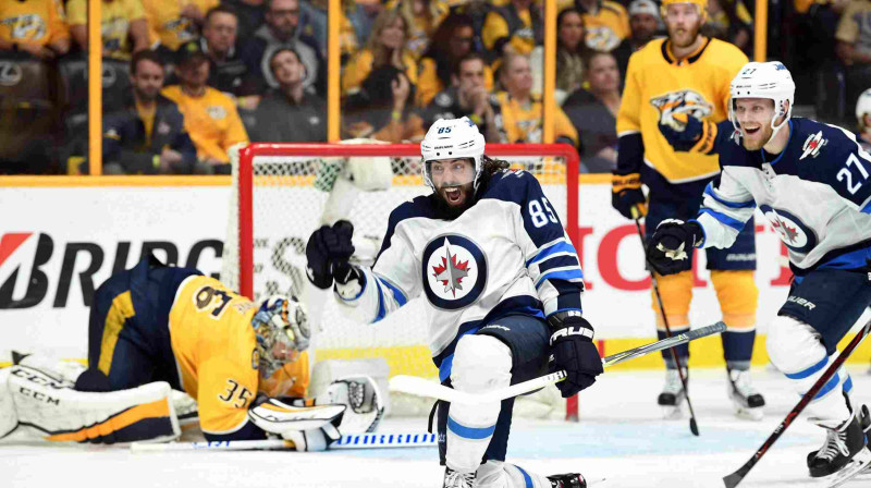 Sesto vārtu autors, "Jets" uzbrucējs Metjū Pero (nr. 85)
Foto: USA Today Sports/Scanpix