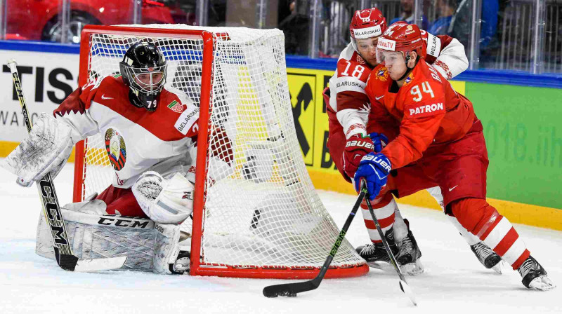 Krievijas izlases uzbrucējs Aleksandrs Barabanovs atzīmējās ar divām piespēlēm
Foto: AFP/Scanpix