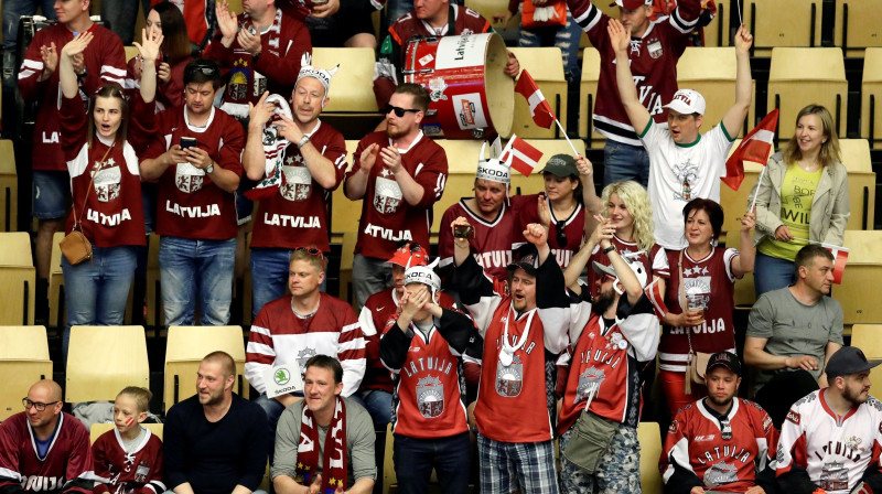 Latvijas hokeja fani. Foto: Reuters/Scanpix