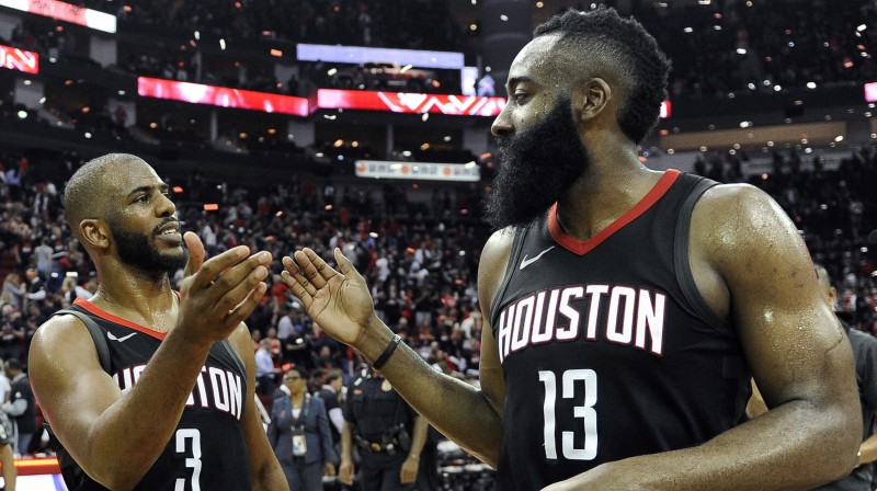 Kriss Pols un Džeimss Hārdens
Foto: AP/Scanpix