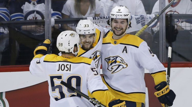 Romans Jozi, Viktors Arvidsons un Filips Fošberjs
Foto: AP/Scanpix