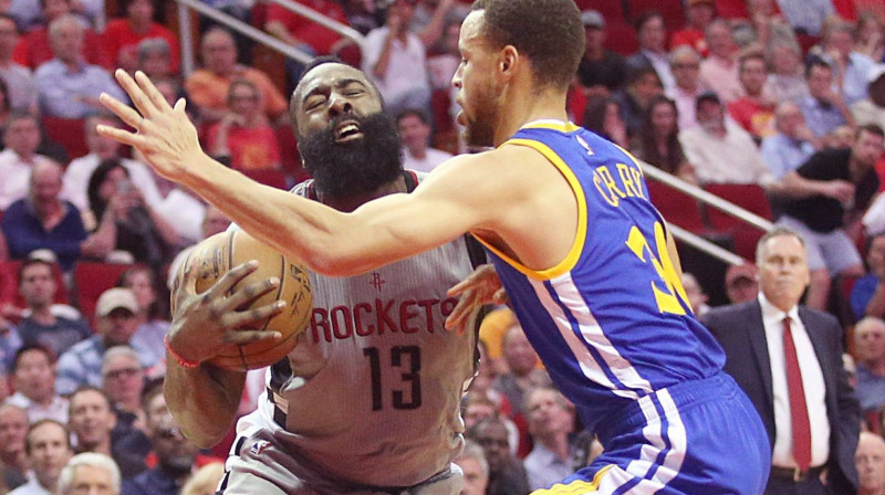 Džeimss Hārdens un Stefens Karijs 
Foto: USA Today Sports / Scanpix