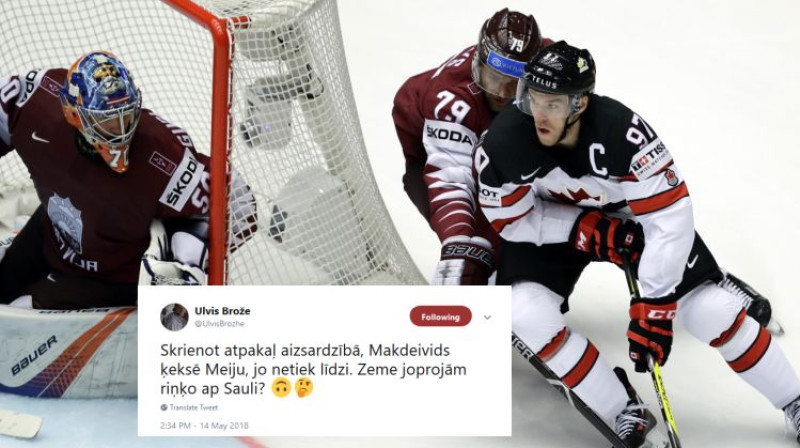 Konors Makdeivids spēlē pret Latviju
Foto: Reuters/Scanpix