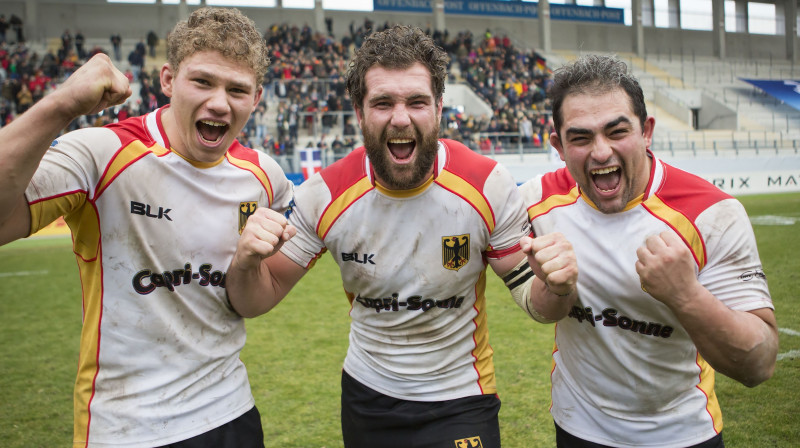 Vācijas izlase nu ir ne tikai ieguvusi tiesības cīnīties par vietu Pasaules kausā, bet arī paglābusies no izkrišanas no elites grupas 
Foto: AFP/Scanpix