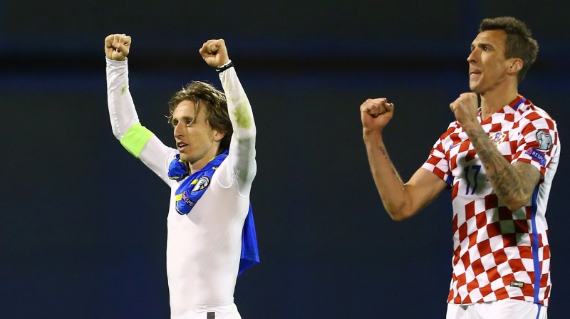 Lūka Modričs un Mario Mandžukičs
Foto: Reuters/Scanpix