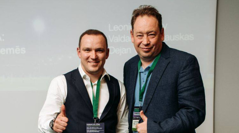 Vadims Ļašenko un Leonīds Sluckis diskusijā "Futbola sarunas"
Foto: Bazaly Photography