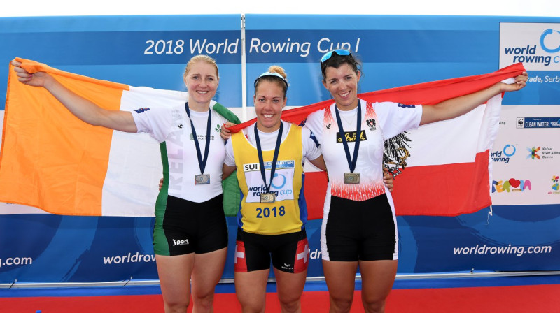 Sanita Pušpure (pa kreisi) 
Foto: World Rowing