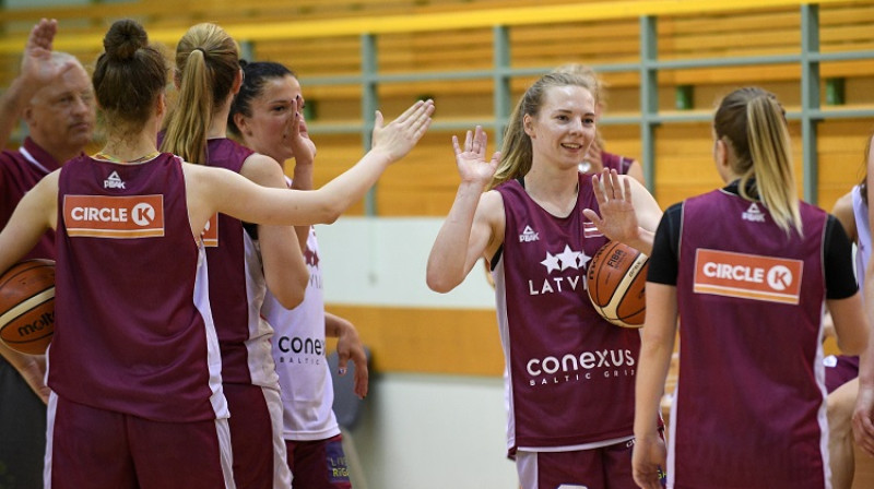 Laura Ikstena treniņā Daugavas sporta namā
Foto: Romāns Kokšarovs, f64