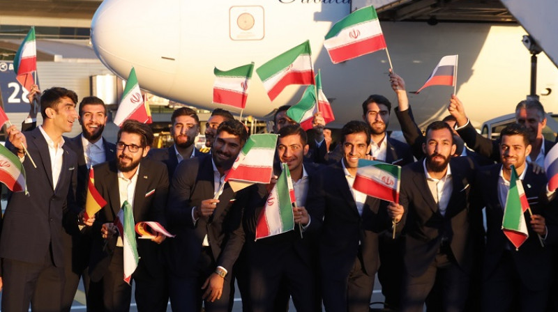 Irānas izlase lidostā Maskavā
Foto: Tass/Scanpix